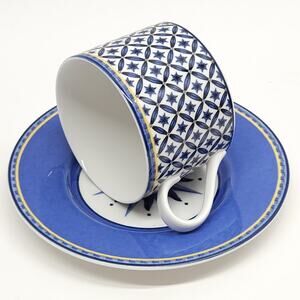 Victoria & Beale Cup Saucer Set Blue Star Williamsburg French Replacement 2.25"H